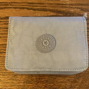 Kipling Blue Small Credit Card ID Wallet Zip Around Travel Live Light RFID